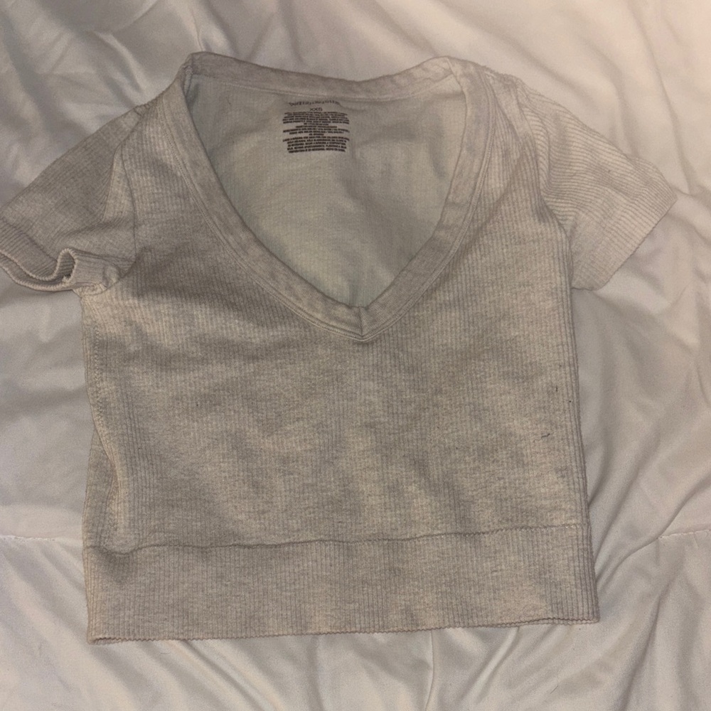 Wild Fable Cream Ribbed Top